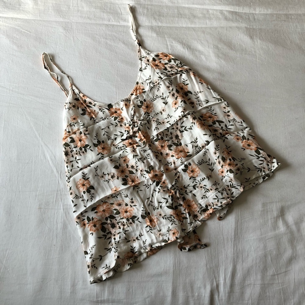 American Eagle Open Back Floral Swing Tank